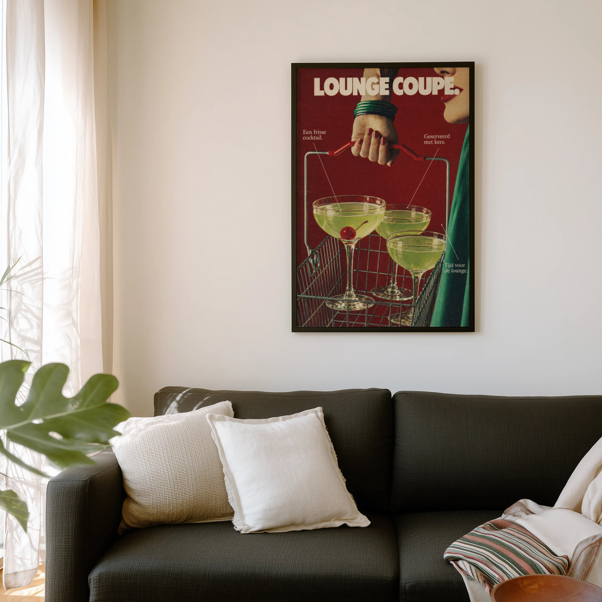 Vintage Cocktail Poster, Retro Bar Wall Art, Print