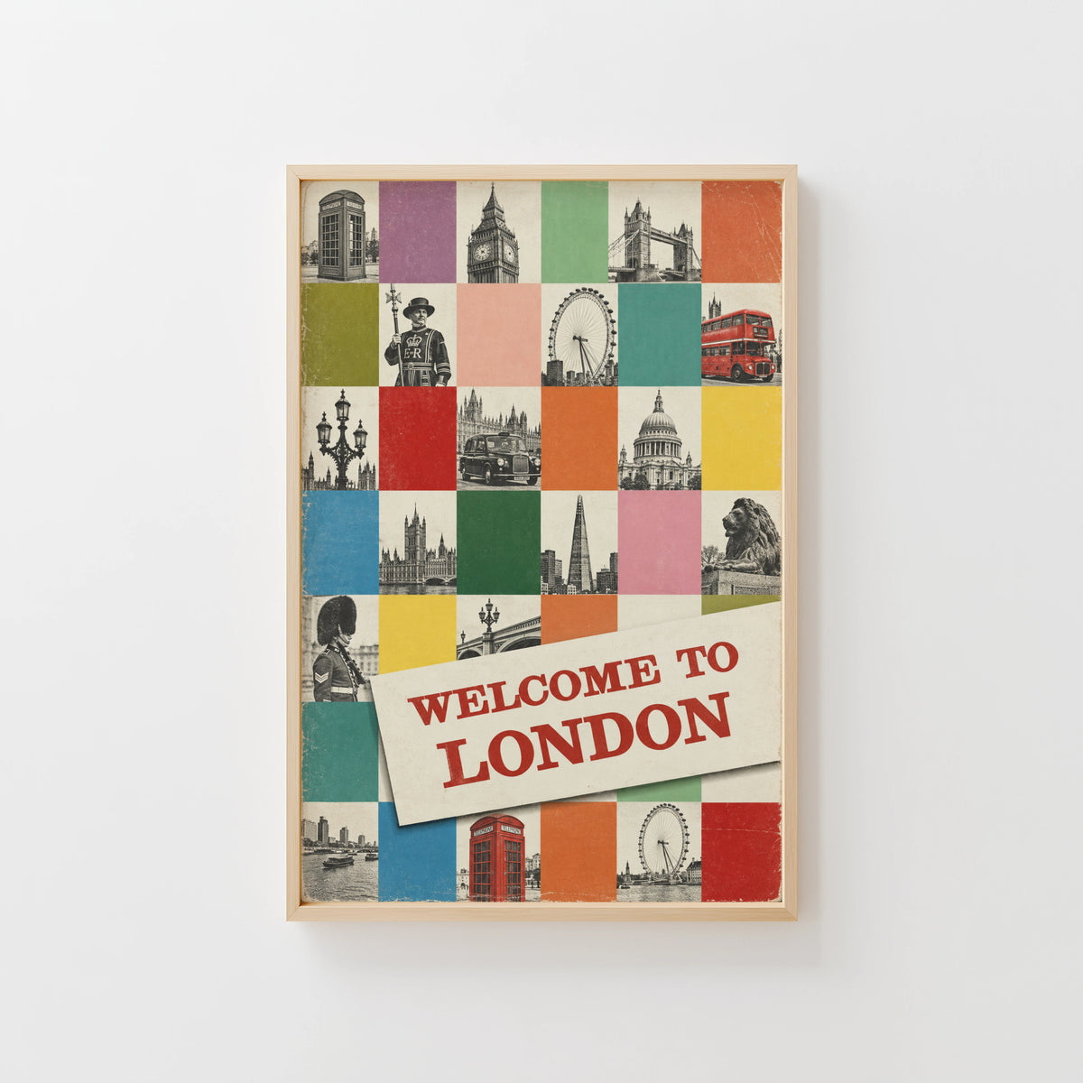 Vintage London Poster, Welcome to London Wall Art Print
