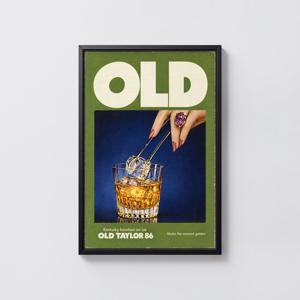 Vintage Bourbon Whiskey Poster, Retro Bar Wall Art Print