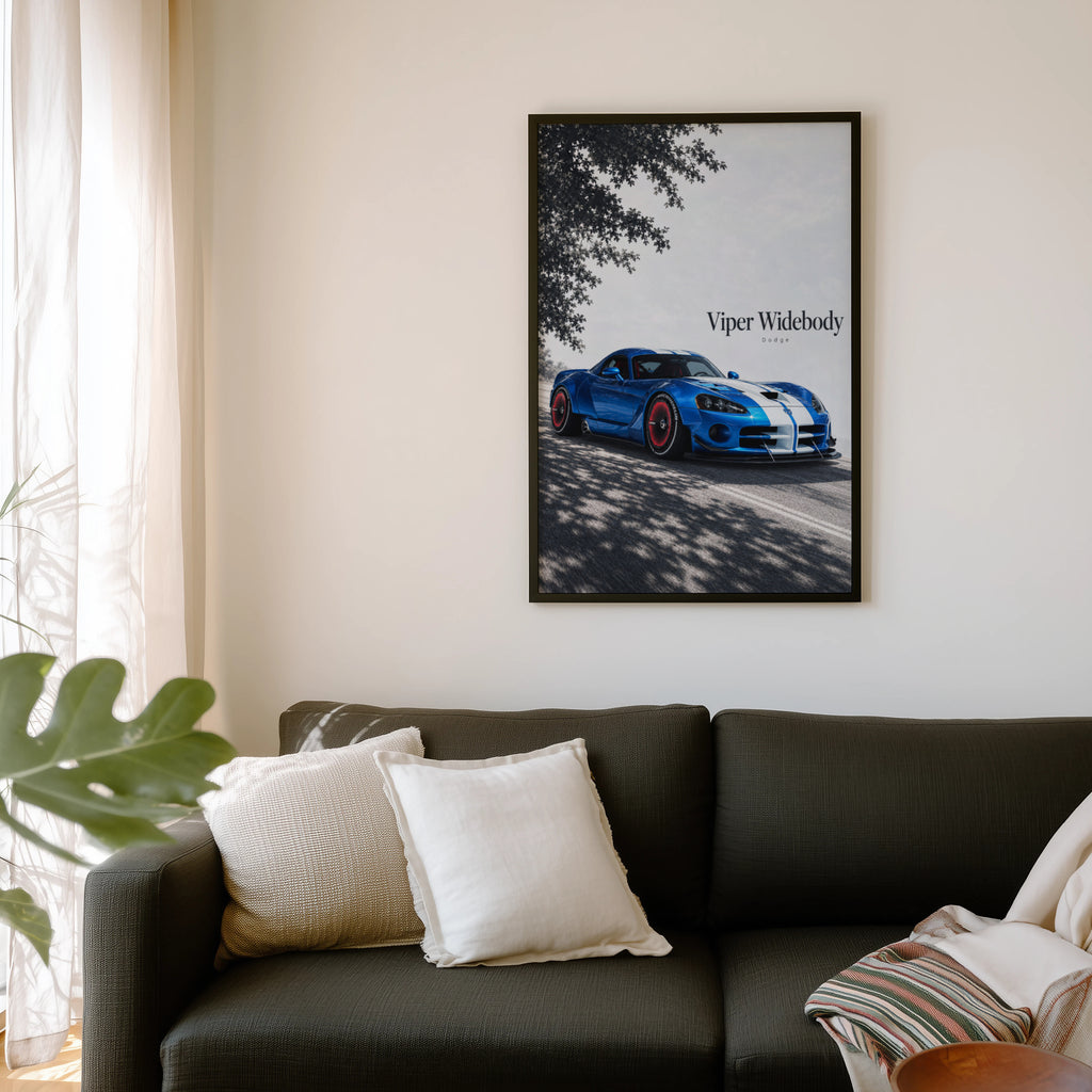 Vintage Dodge Viper Widebody Print, Car Wall Art