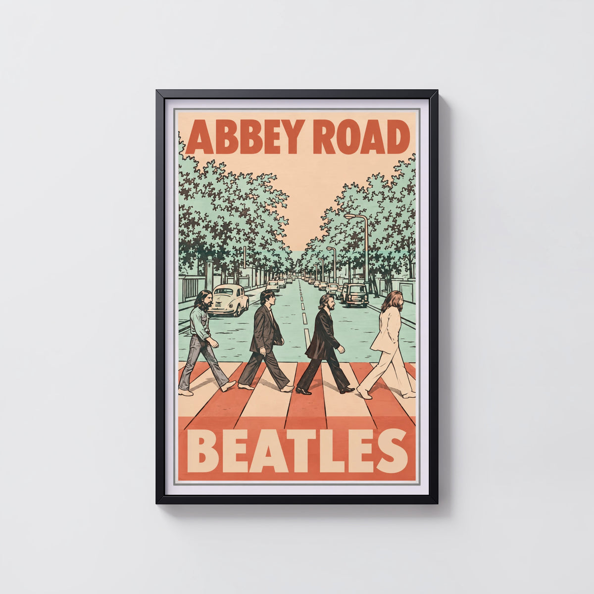 Vintage Abbey Road London Poster, Beatles Wall Art Print