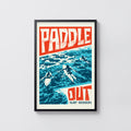 Vintage Paddle Out Surf Print, Surf Poster