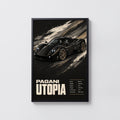 Vintage Pagani Utopia Print, Supercar Wall Art
