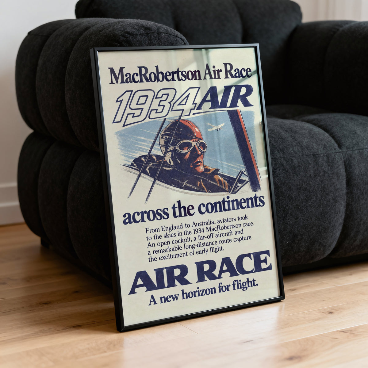 Vintage Aviator Poster, Air Race Wall Art, 1934 Print