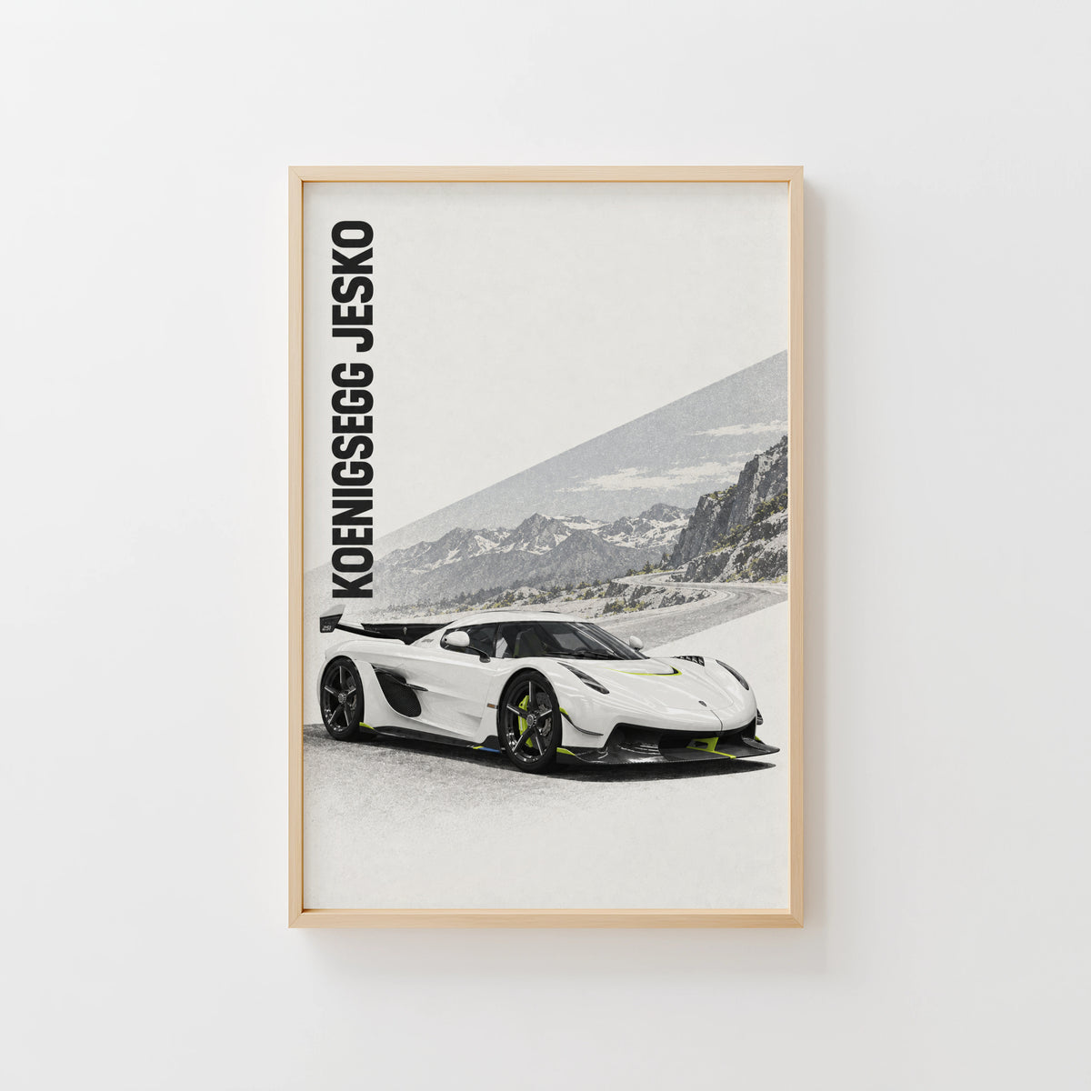 Vintage Koenigsegg Jesko Print, Supercar Wall Art