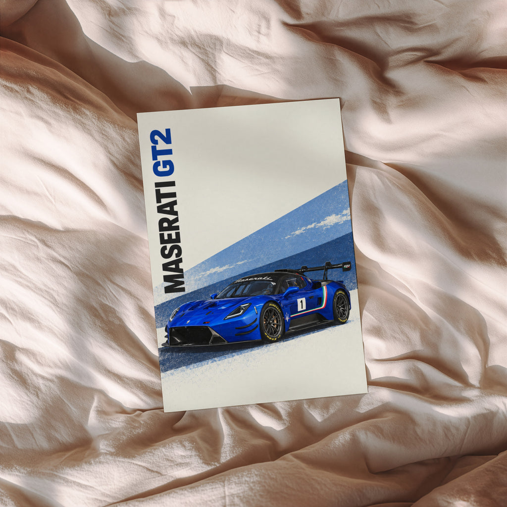 Vintage Maserati GT2 Print, Racing Car Wall Art