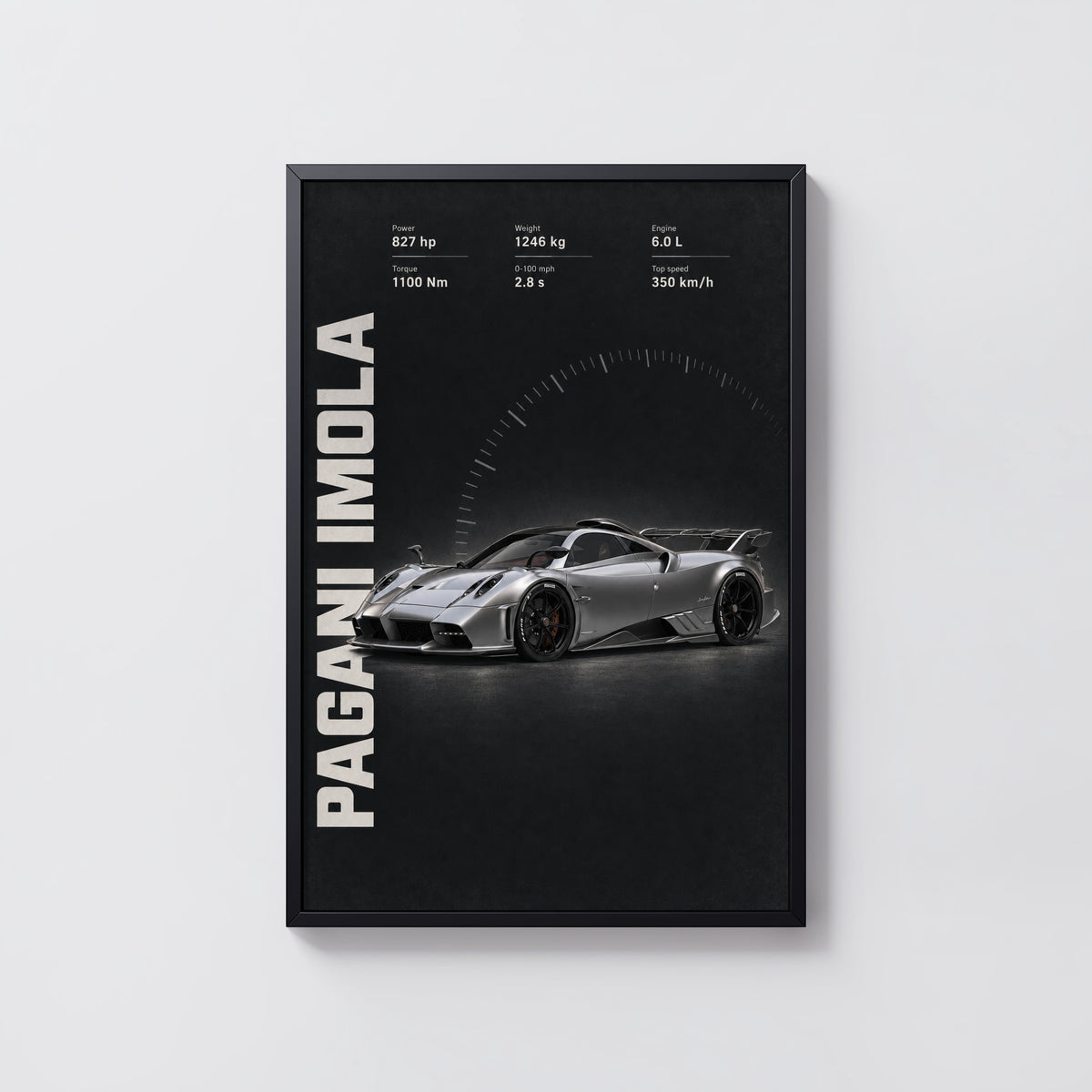 Vintage Pagani Imola Print, Supercar Wall Art