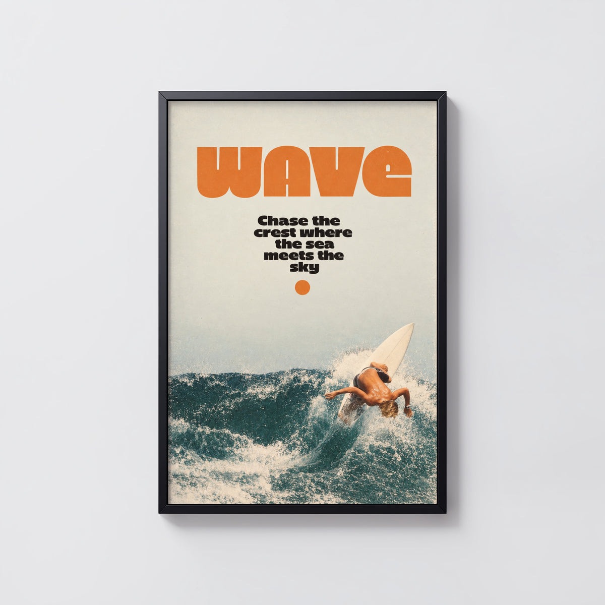 Vintage Surf Print, Retro Wave Poster, Surfer Wall Art