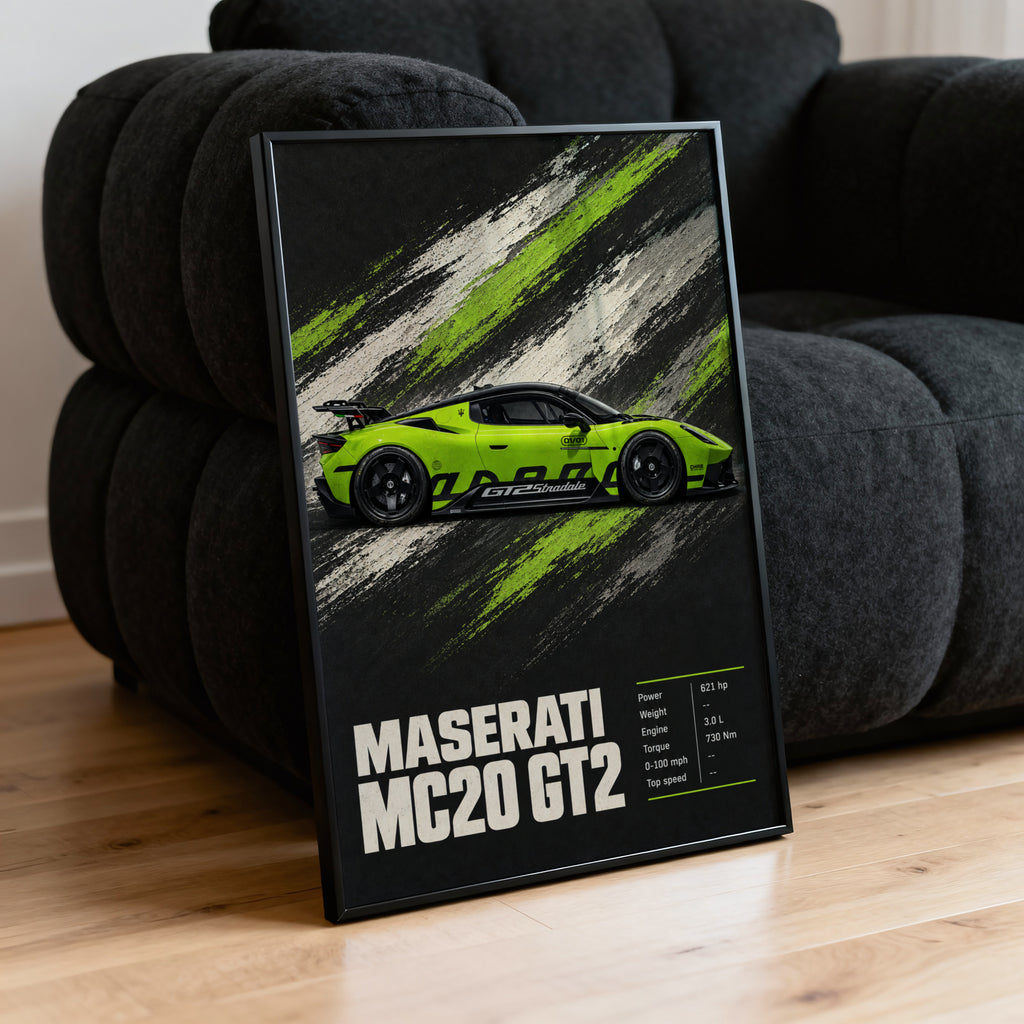 Vintage Maserati MC20 GT2 Print, Car Wall Art