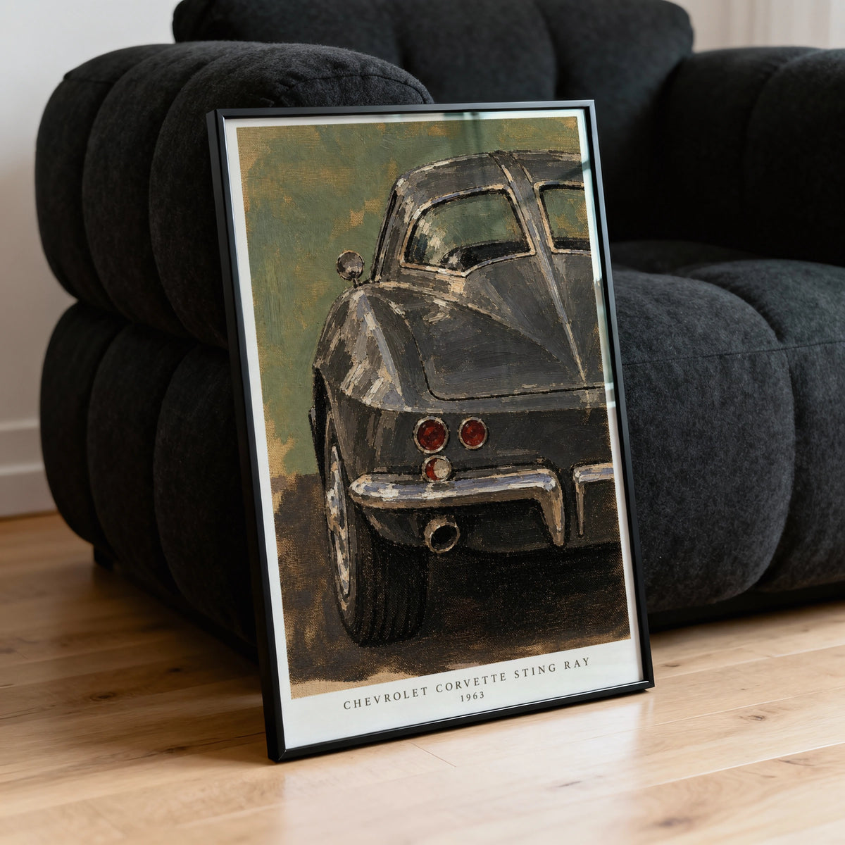 Vintage 1963 Corvette Sting Ray Wall Art, Car Print