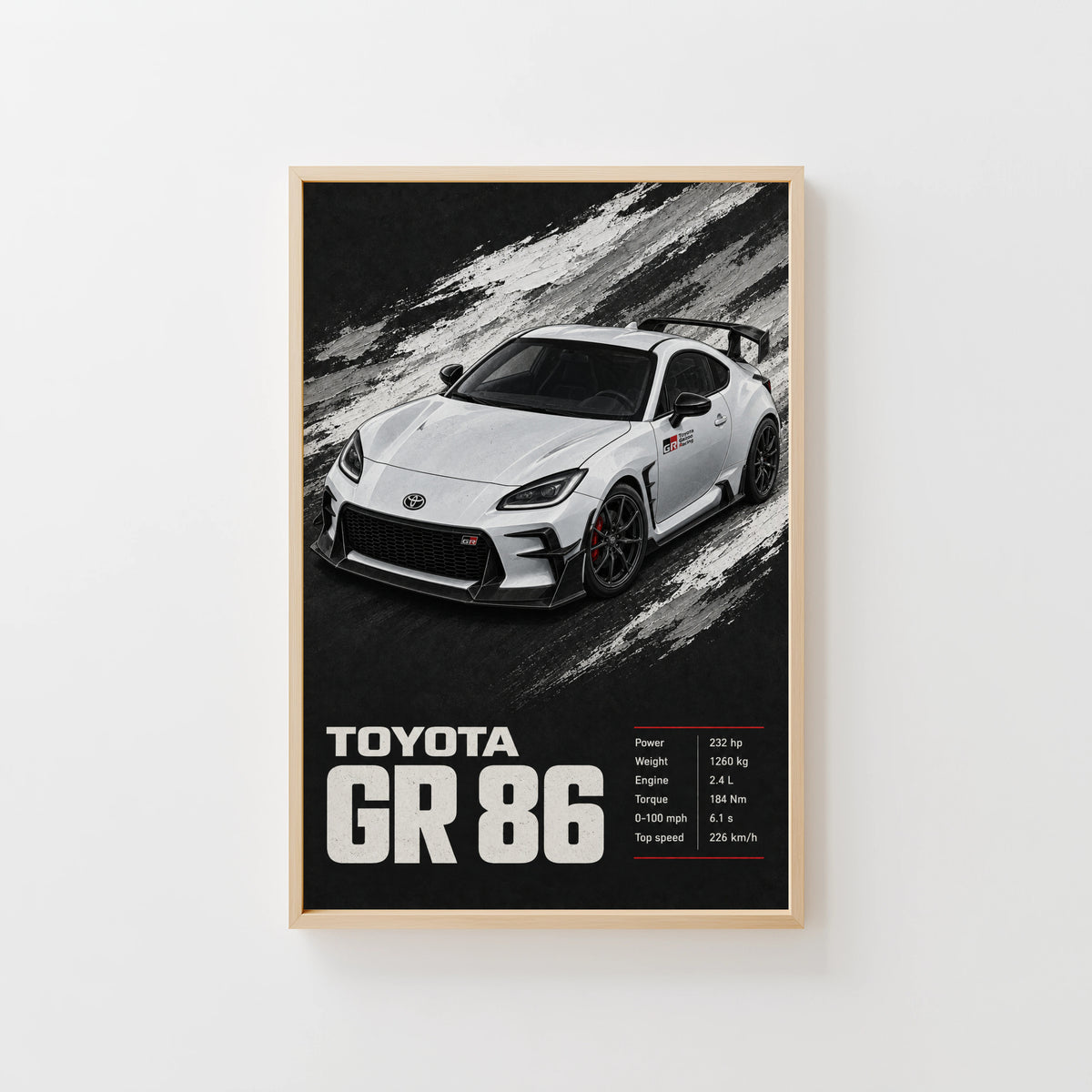 Vintage Toyota GR86 Car Print, Sports Car Poster