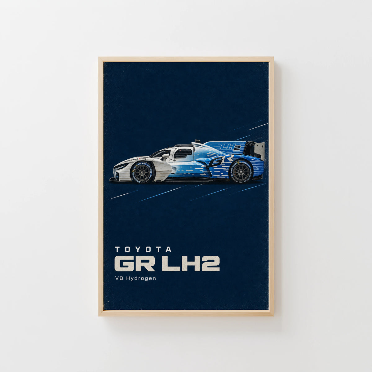Vintage Toyota GR LH2 Print, Race Car Wall Art