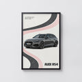 Vintage Audi RS4 Print, Estate Car Wall Art