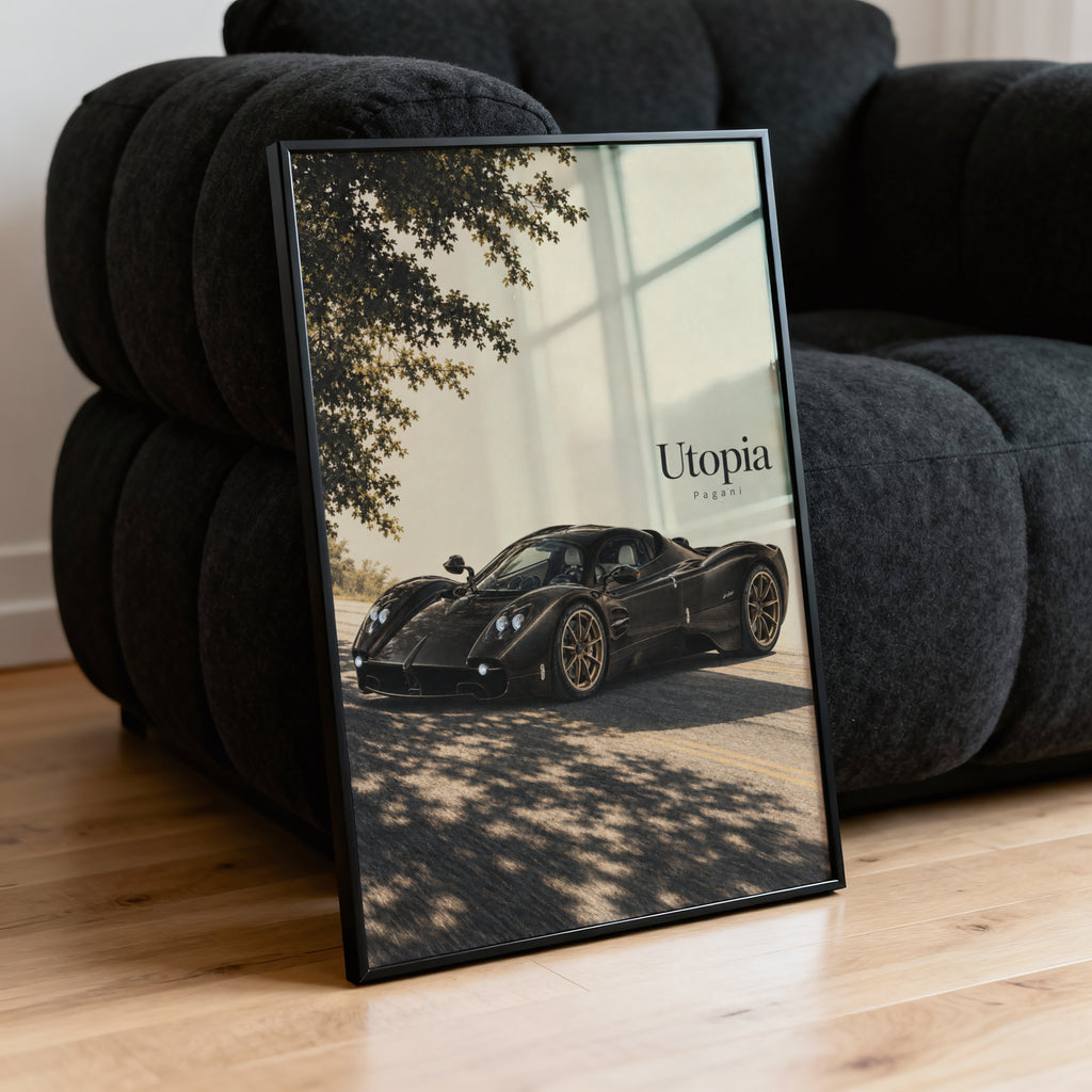 Vintage Pagani Utopia Print, Supercar Wall Art