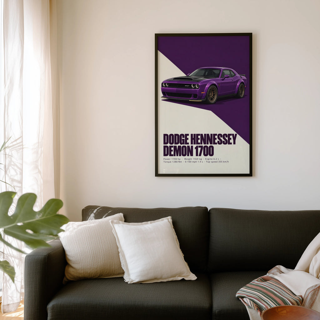 Vintage Dodge Demon Print, Muscle Car Wall Art
