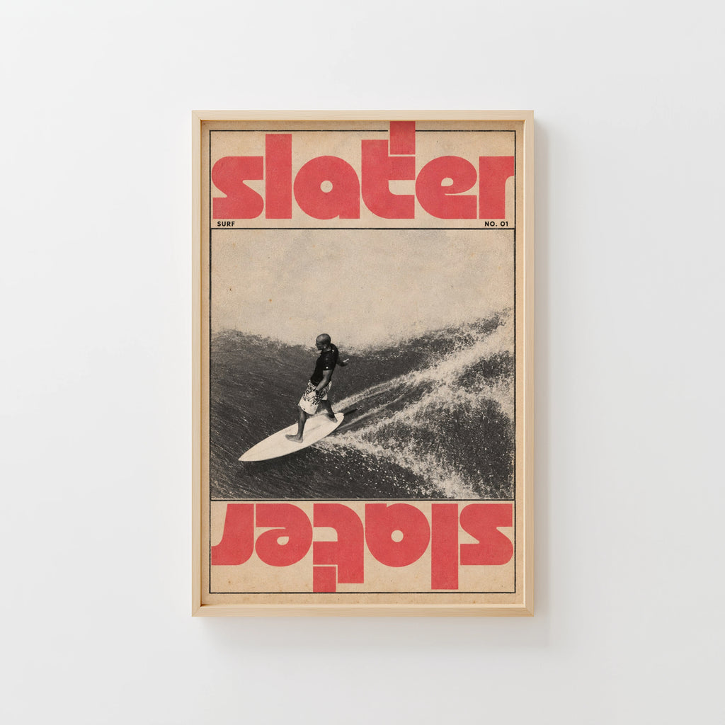 Vintage Slater Surf Print, Surfing Poster, Retro Wall Art