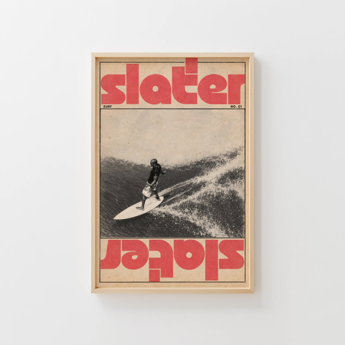 Vintage Slater Surf Print, Surfing Poster, Retro Wall Art