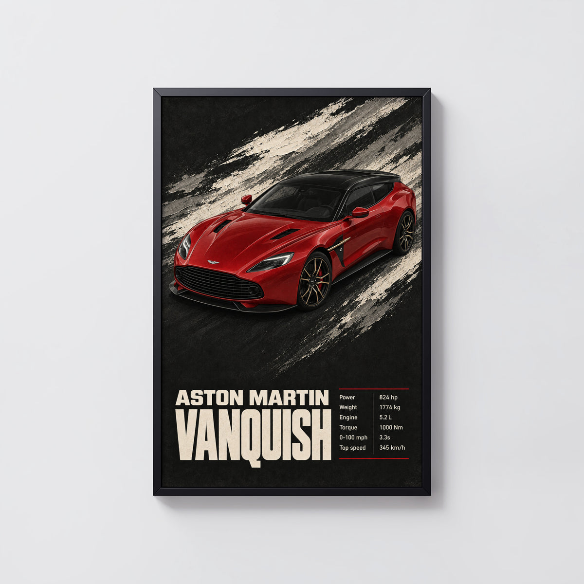 Vintage Aston Martin Vanquish Print, Car Wall Art