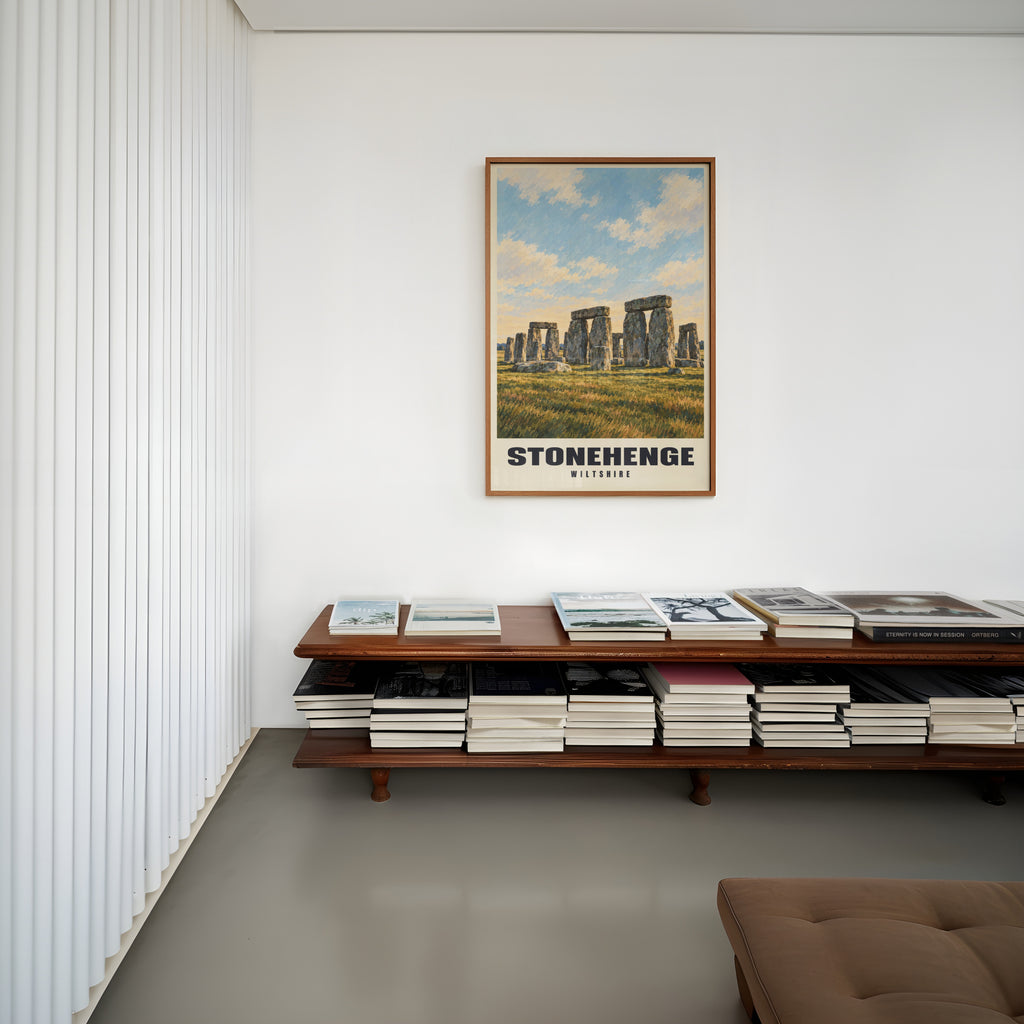 Vintage Stonehenge Poster, Wiltshire Wall Art, England Print