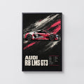Vintage Audi R8 LMS GT3 Print, Race Car Poster