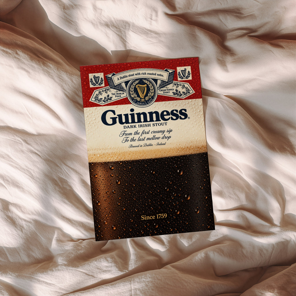 Vintage Guinness Print, Irish Stout Beer Poster, Pub Art