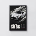 Vintage Toyota GR86 Car Print, Sports Car Poster
