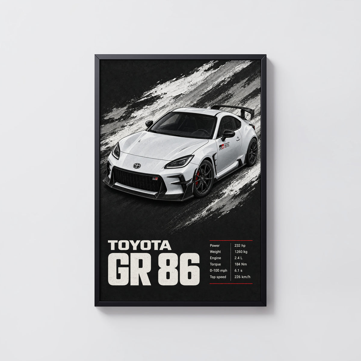 Vintage Toyota GR86 Car Print, Sports Car Poster