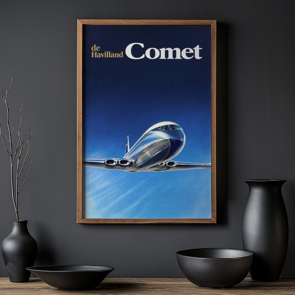 Vintage de Havilland Comet Jet Print, Aviation Poster