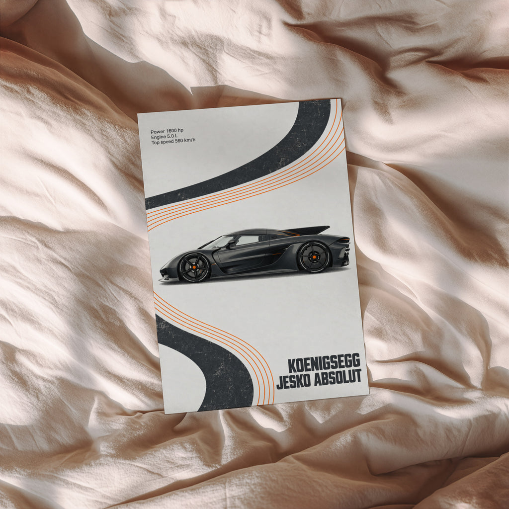 Vintage Koenigsegg Jesko Absolut Print, Supercar