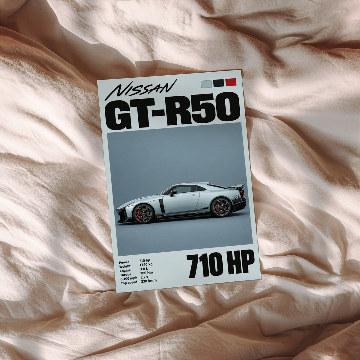 Vintage Nissan GT-R50 Print, Car Wall Art
