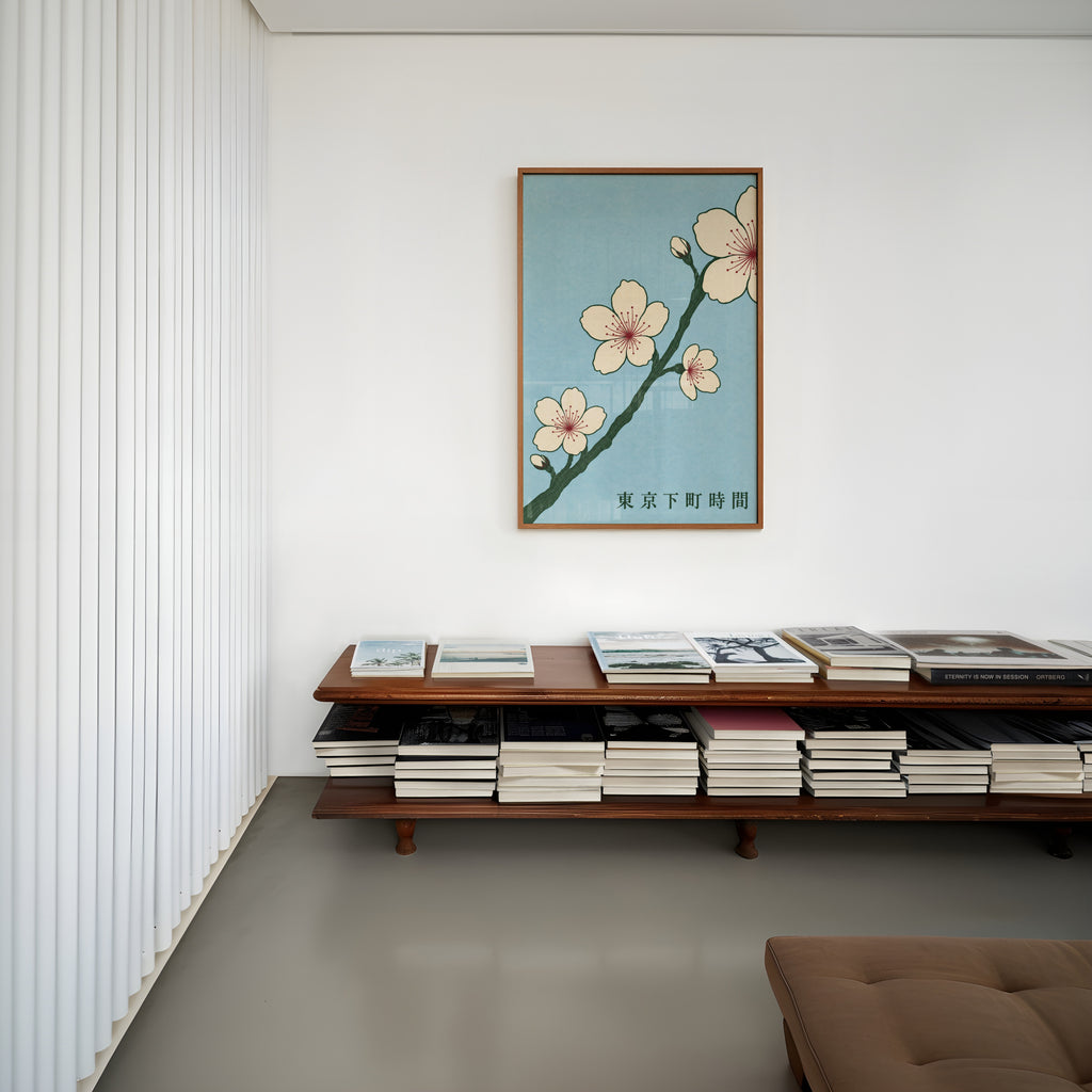 Vintage Cherry Blossom Print, Japanese Sakura Poster