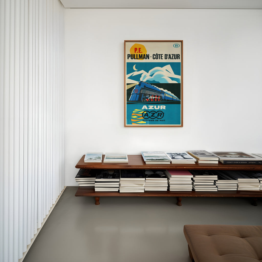 Vintage Print Poster, Pullman Cote d'Azur Train Art