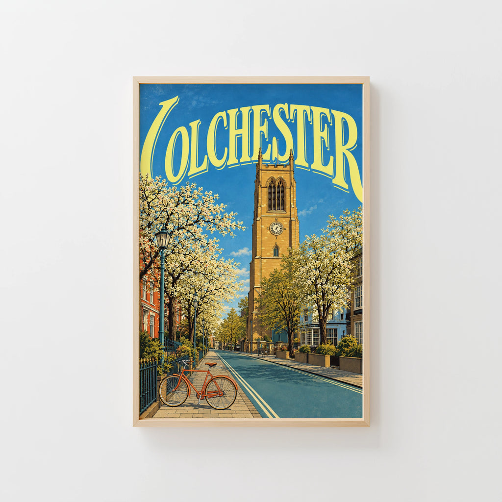Vintage Colchester Poster, England Wall Art, Spring Print