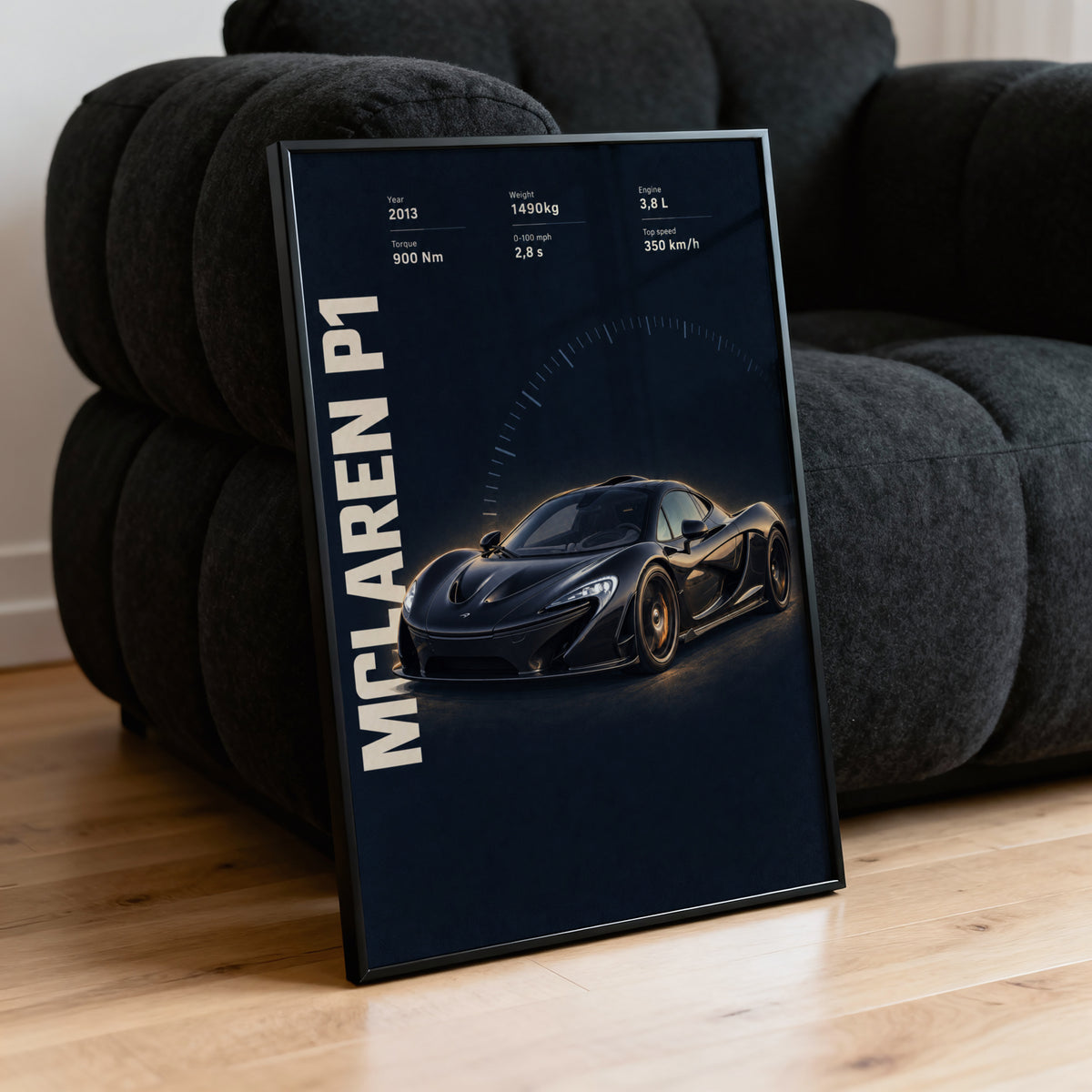 Vintage McLaren P1 Print, Supercar Wall Art
