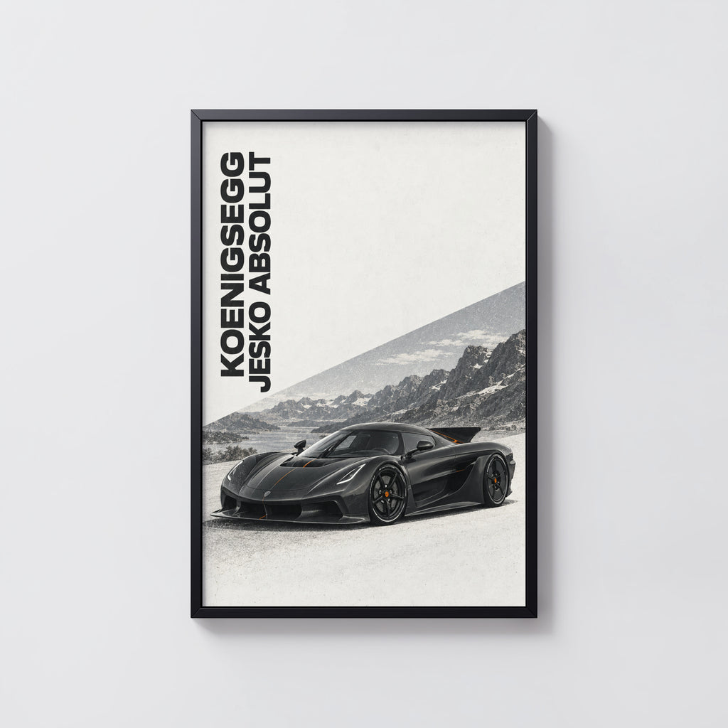 Vintage Koenigsegg Jesko Absolut Print, Car Wall Art