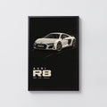 Vintage Audi R8 Print, Car Poster, Supercar Wall Art