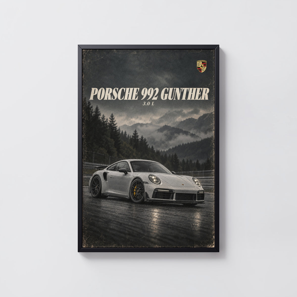 Vintage Porsche 992 Gunther Print, Car Wall Art
