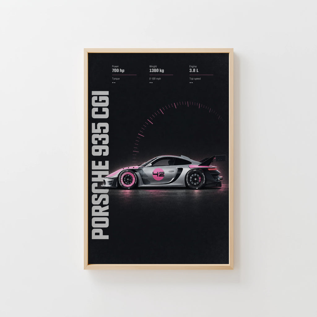 Vintage Porsche 935 Print, Car Wall Art