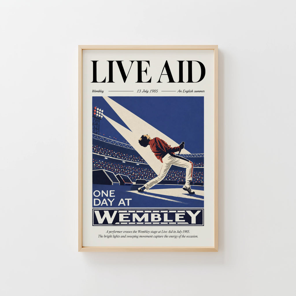 Vintage Wembley Poster, Live Aid 1985 Print, Wall Art