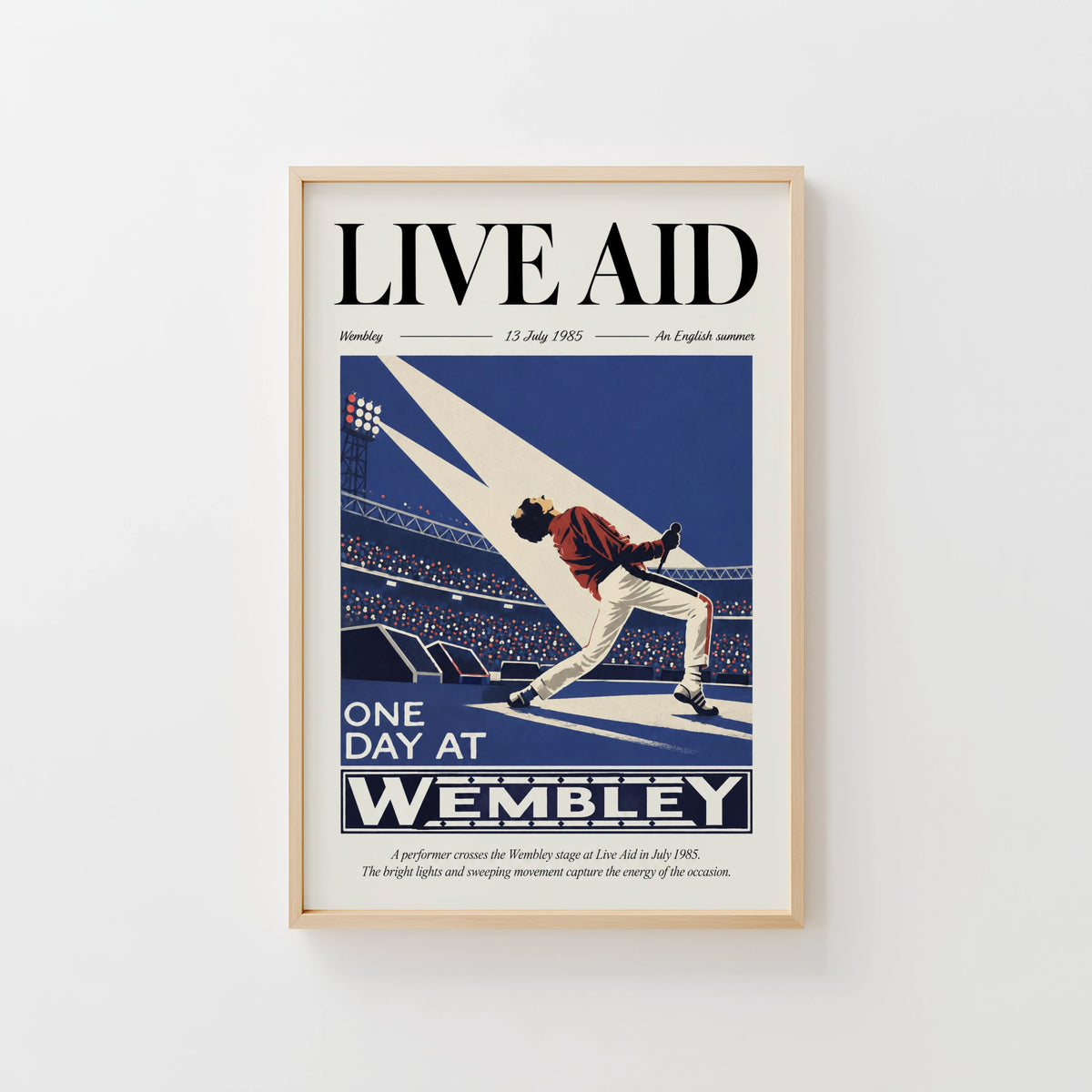Vintage Wembley Poster, Live Aid 1985 Print, Wall Art