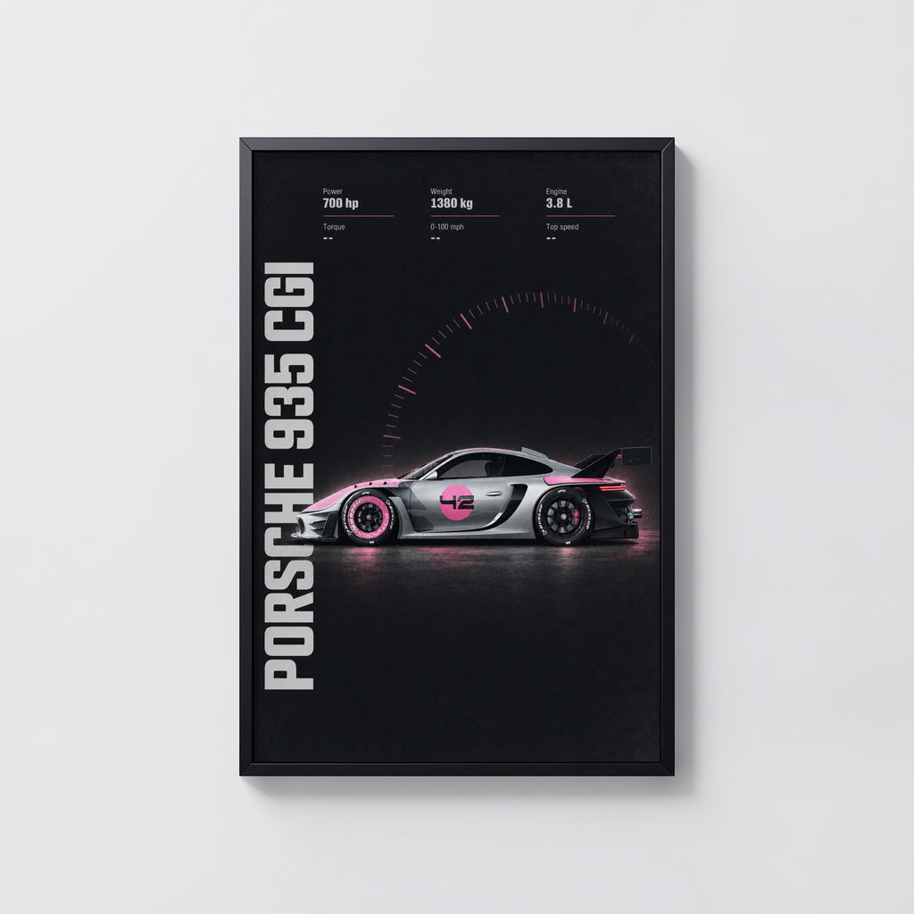 Vintage Porsche 935 Print, Car Wall Art