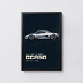 Vintage Koenigsegg CC850 Print, Supercar Wall Art