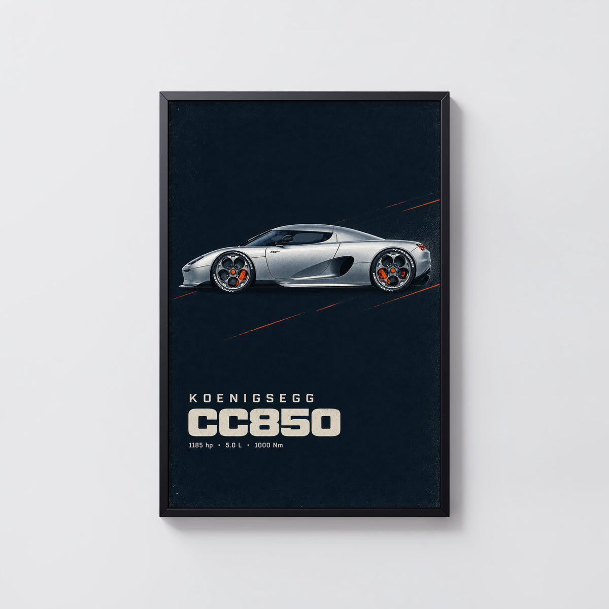 Vintage Koenigsegg CC850 Print, Supercar Wall Art