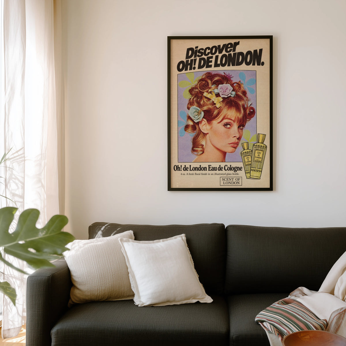 Vintage Perfume Poster, 1960s Fashion Wall Art, Retro Print