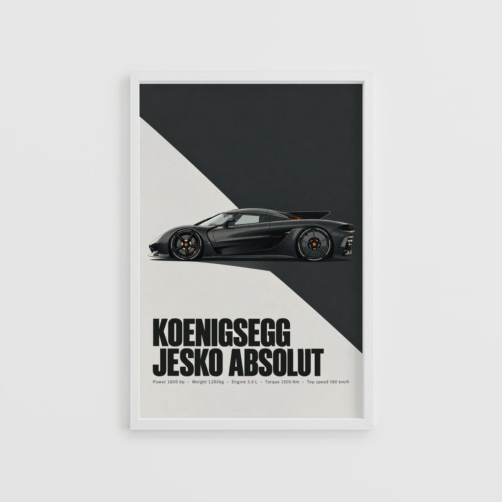 Vintage Koenigsegg Jesko Absolut Print, Supercar