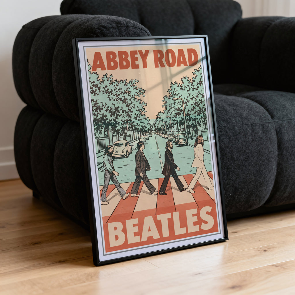 Vintage Abbey Road London Poster, Beatles Wall Art Print