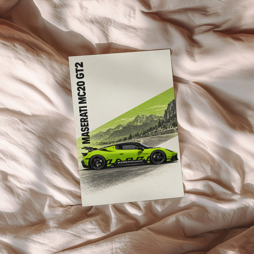Vintage Maserati MC20 GT2 Print, Car Wall Art