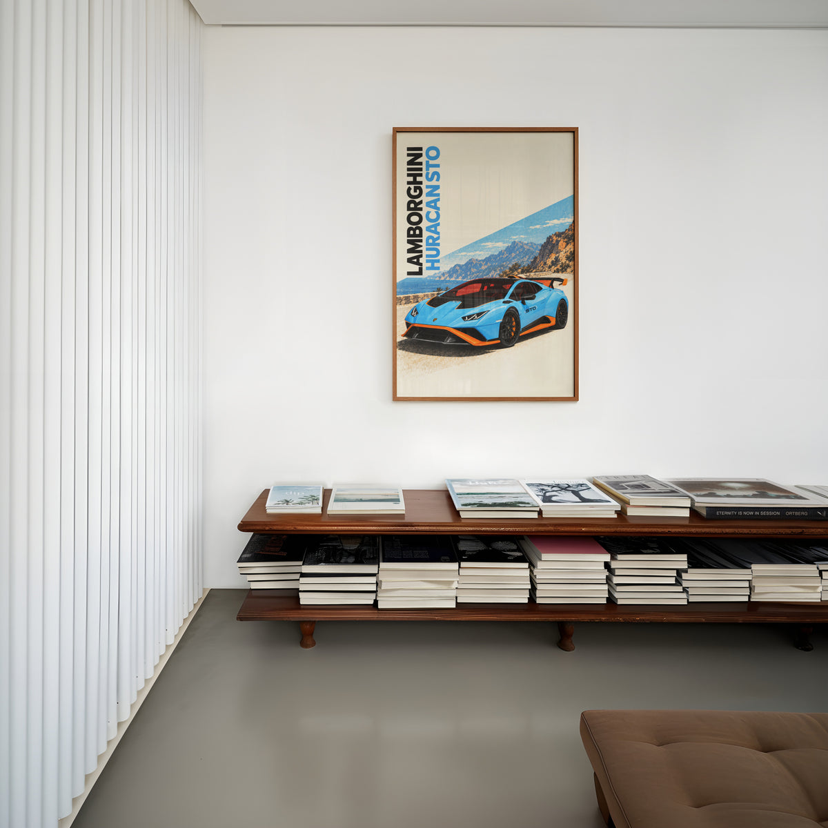 Vintage Lamborghini Huracan STO Print, Supercar Art