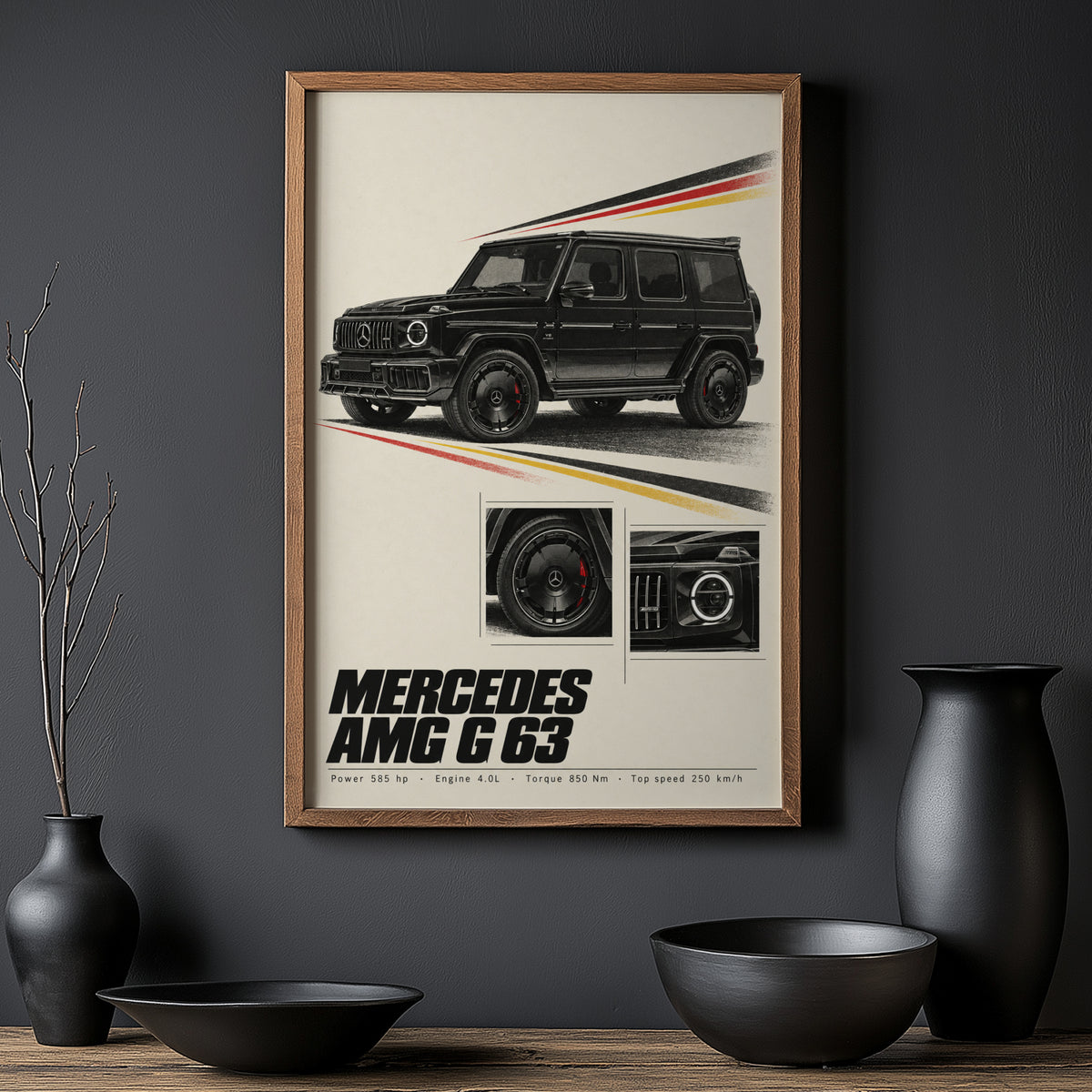 Vintage Mercedes AMG G63 Print, SUV Wall Art