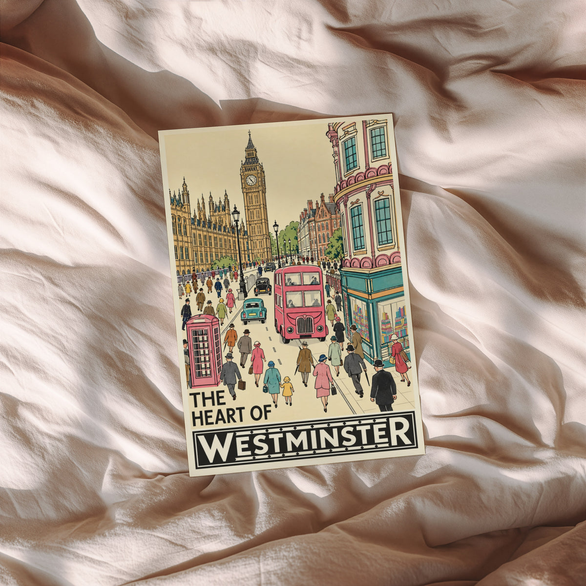 Vintage Westminster London Poster, Big Ben Wall Art, Print